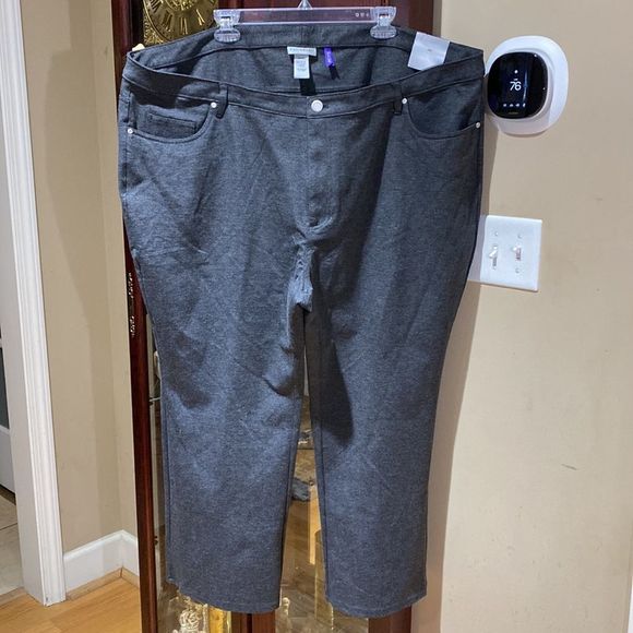 CATHERINES Heather Gray Bootcut Knit Stretch Pants Size 30WP - Picture 5 of 14